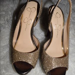 Beautiful 5 inch rose gold Jessica Simpson heels.